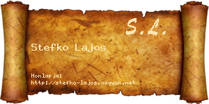 Stefko Lajos névjegykártya
